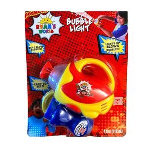 Ryan's World Bubble Lights Up Blowing Battery Operated Blows Bubbles